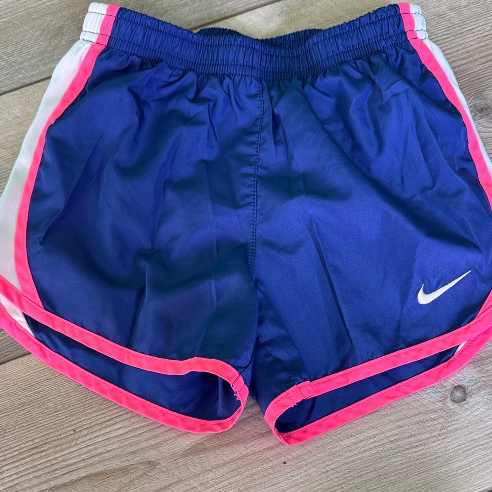 Nike Athletic Shorts in Blue with Pink Trim